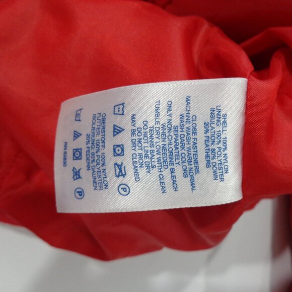 Lands' End Women's Red Down Puffer Jacket/Coat w. Pockets Size M - Picture 8 of 9